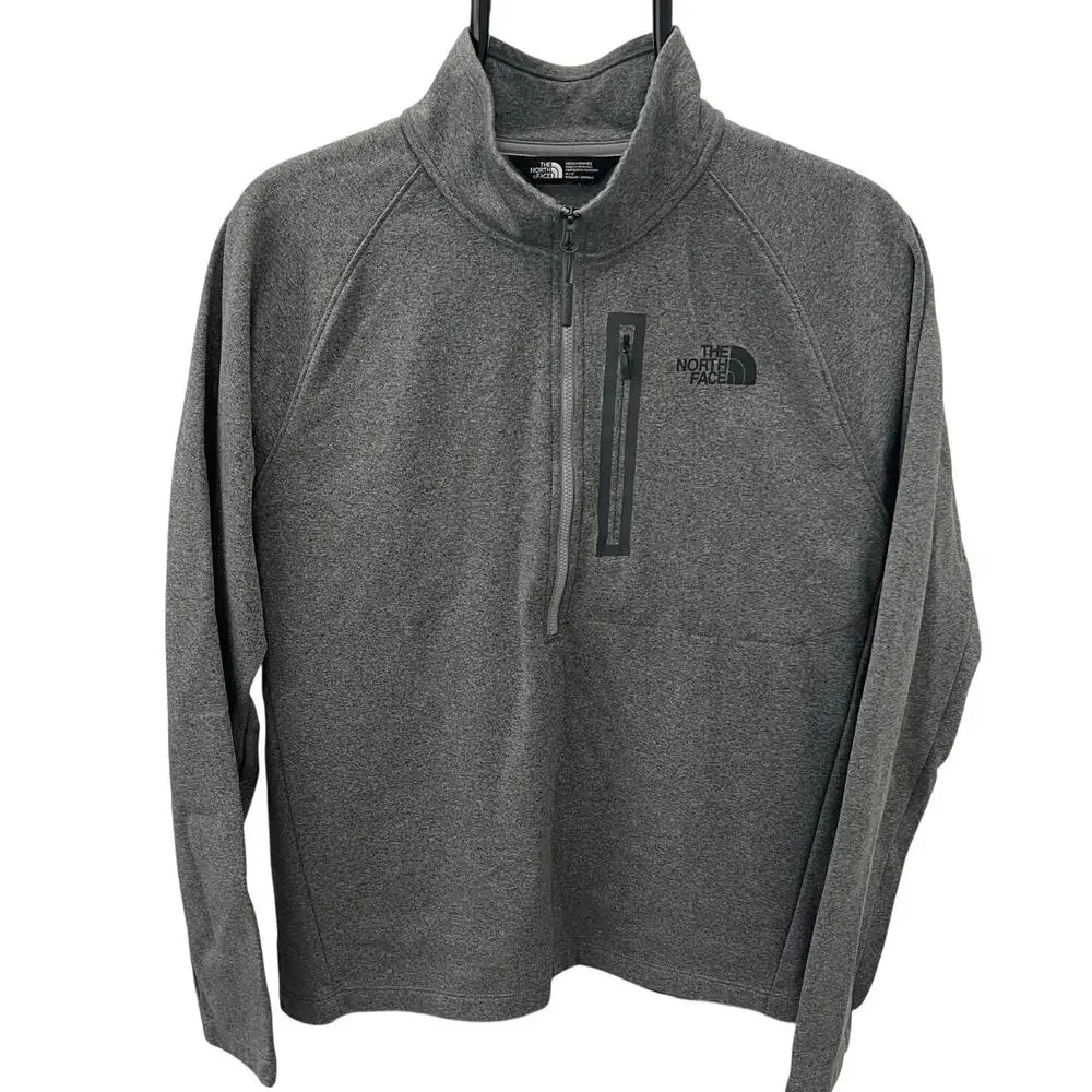 The North Face Canyonlands Long Sleeve Half Zip Heathered Gray Pullover Men's MD